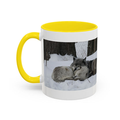 Wolf Pair Accent Coffee Mug – Winter Wildlife Photo Mug (11/15 oz)