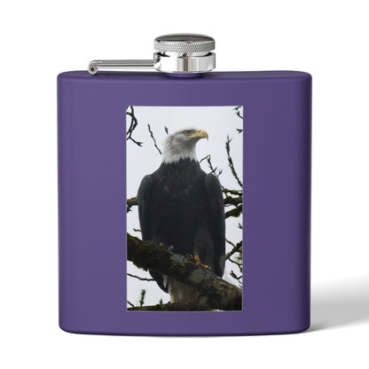 Eagle Photo Flask – 6oz Stainless Steel Hip Flask, Patriotic Wildlife Gift