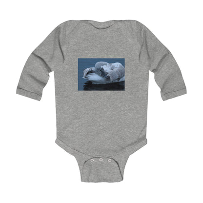 Swan Photo Infant Bodysuit - Cozy Long-Sleeve Baby One-Piece