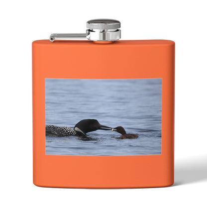 Loon Family 6oz Stainless Steel Flask – Wildlife Nature Gift