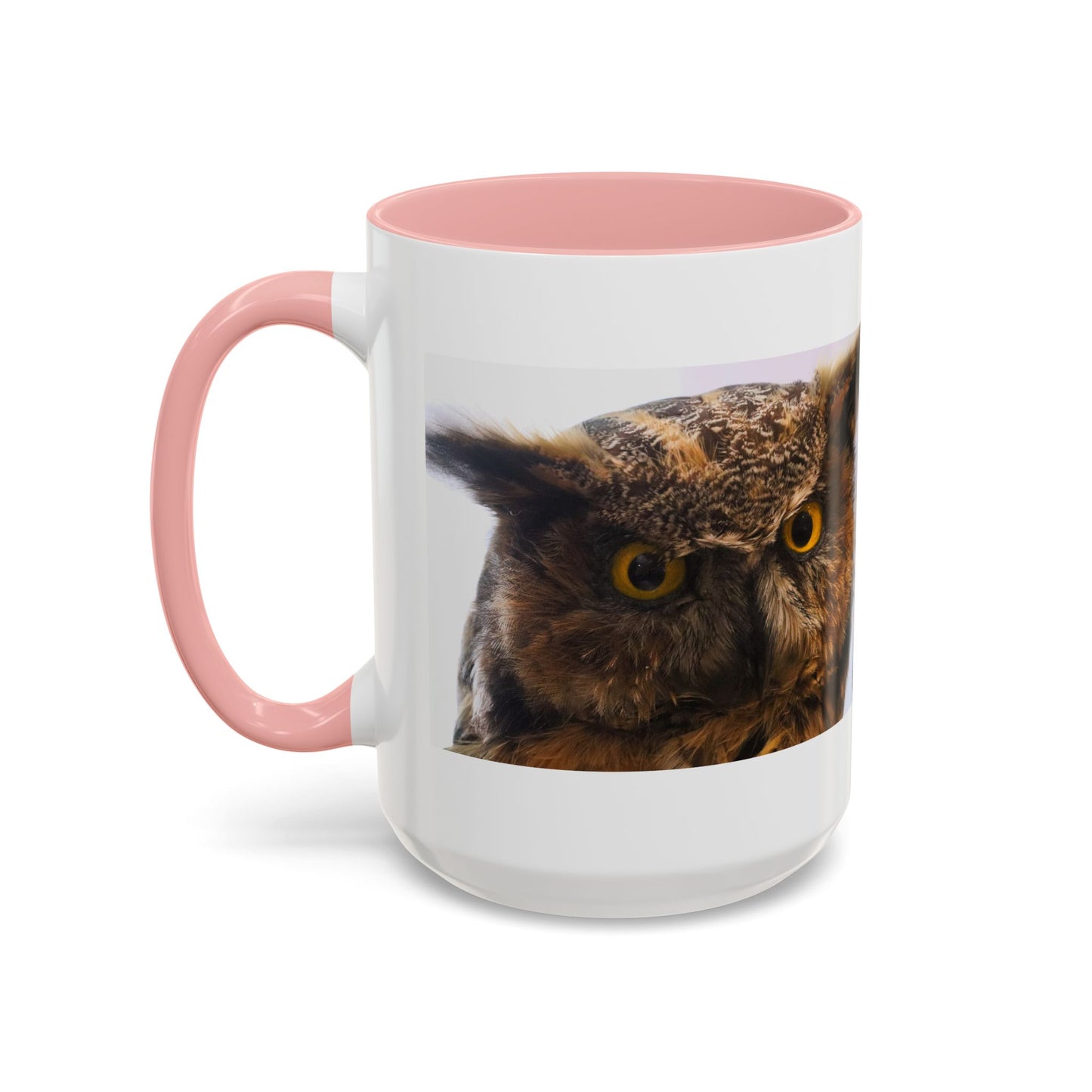 Owl Accent Coffee Mug – Realistic Great Horned Owl Photo (11/15 oz)