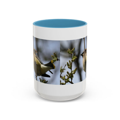 Cedar Waxwing Bird Photo Accent Coffee Mug