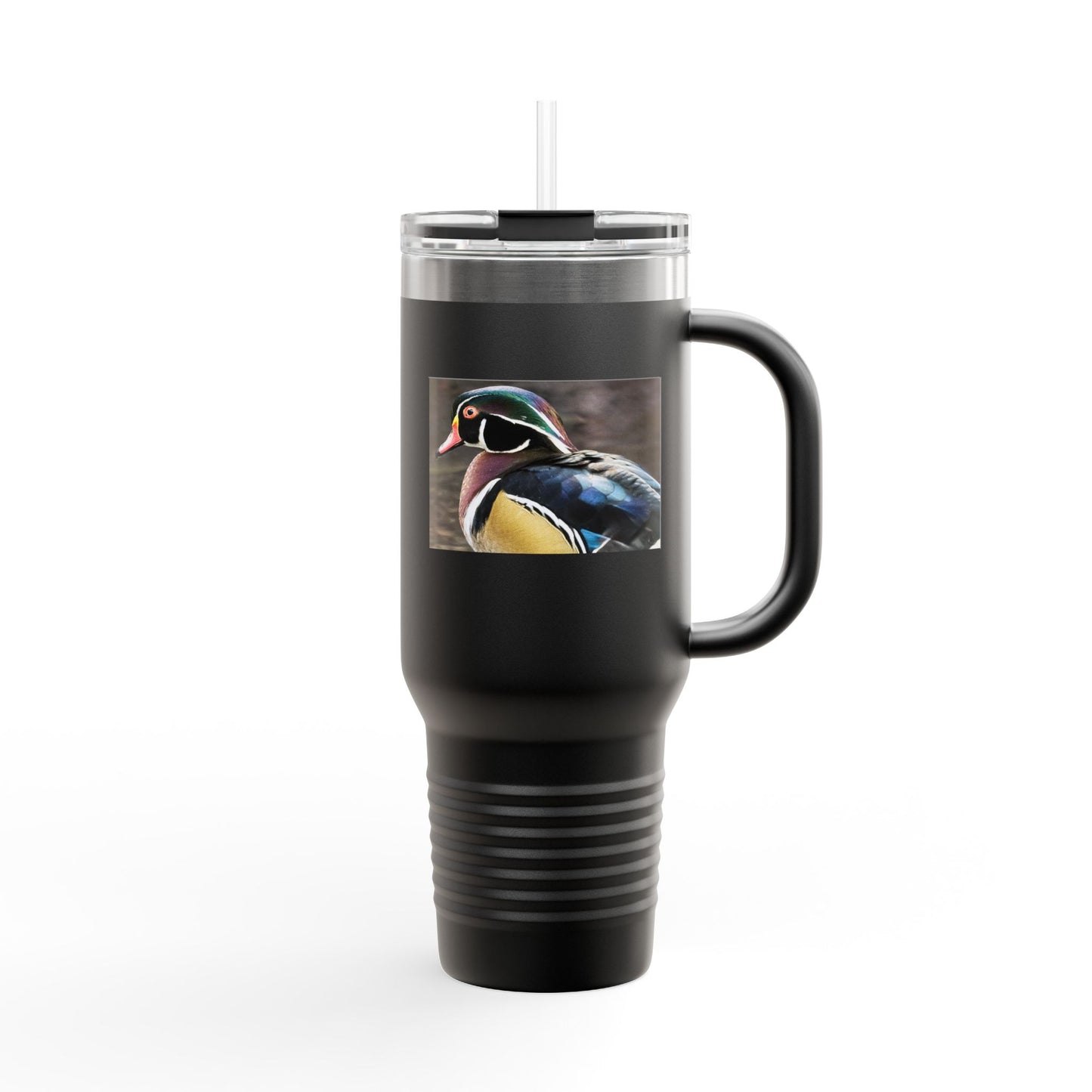 Wood Duck 40oz Insulated Travel Mug — Large Stainless Tumbler with Handle