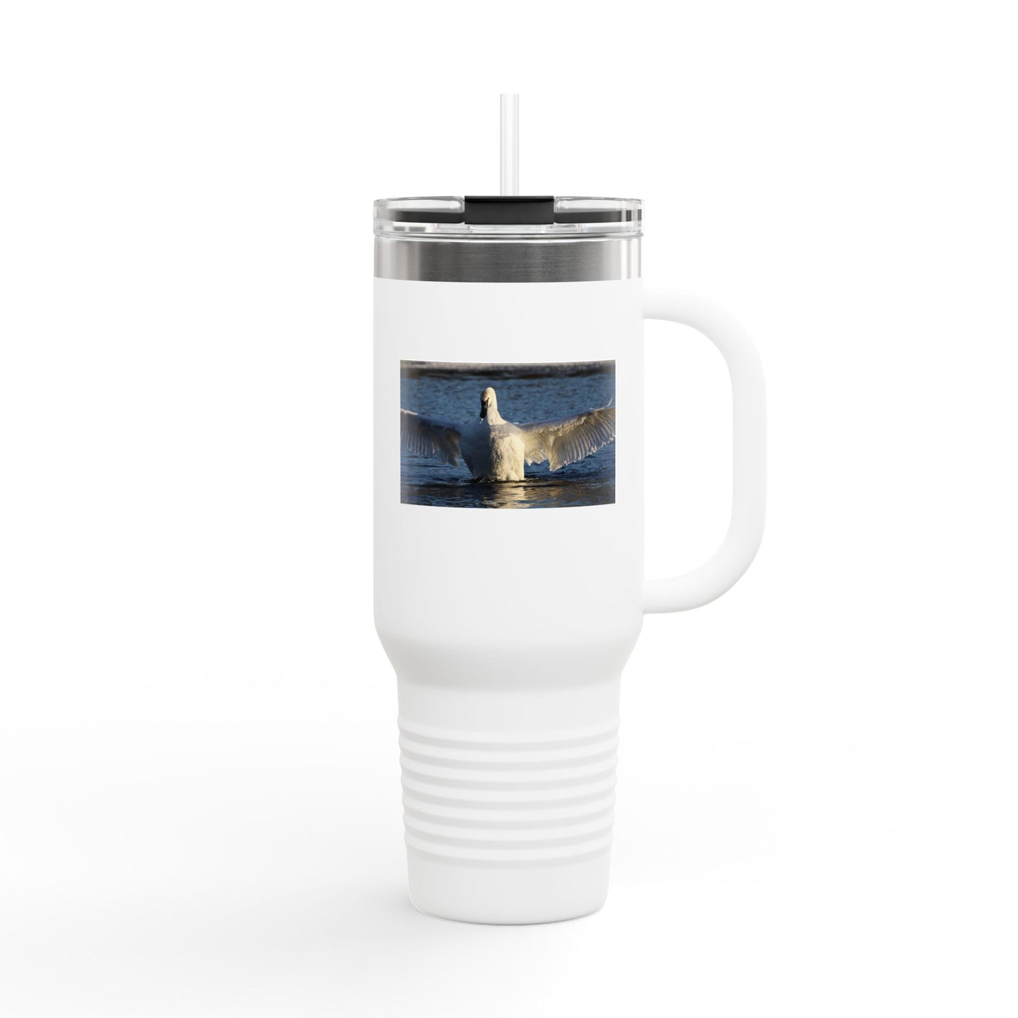 40oz Insulated Travel Mug with Seagull Photo – Large Stainless Steel Tumbler for Beach, Outdoor & Commuting