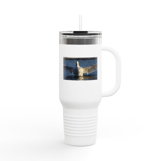 40oz Insulated Travel Mug with Seagull Photo – Large Stainless Steel Tumbler for Beach, Outdoor & Commuting