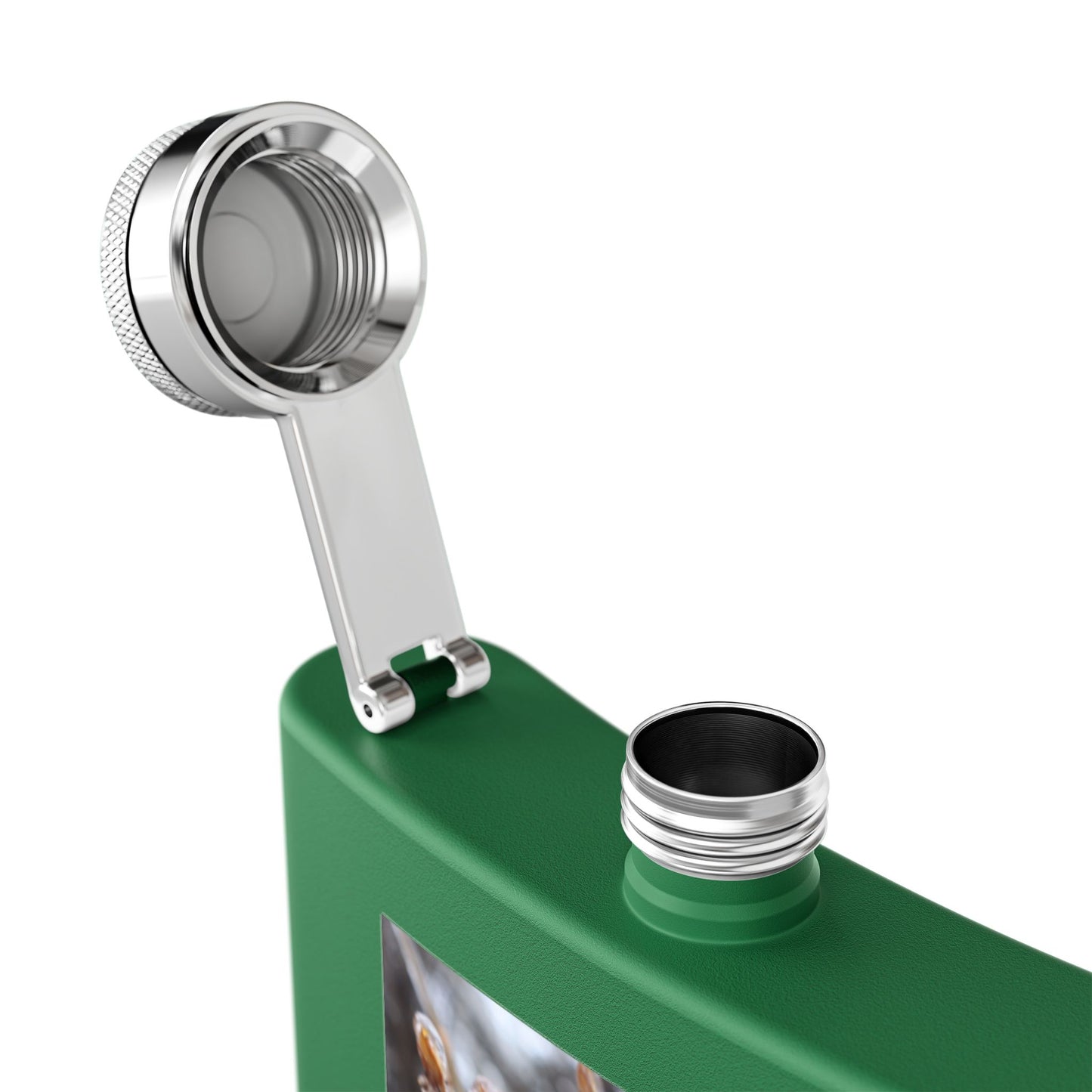 6oz Stainless Steel Flask with Frosted Berries Photo — Winter Nature Pocket Flask