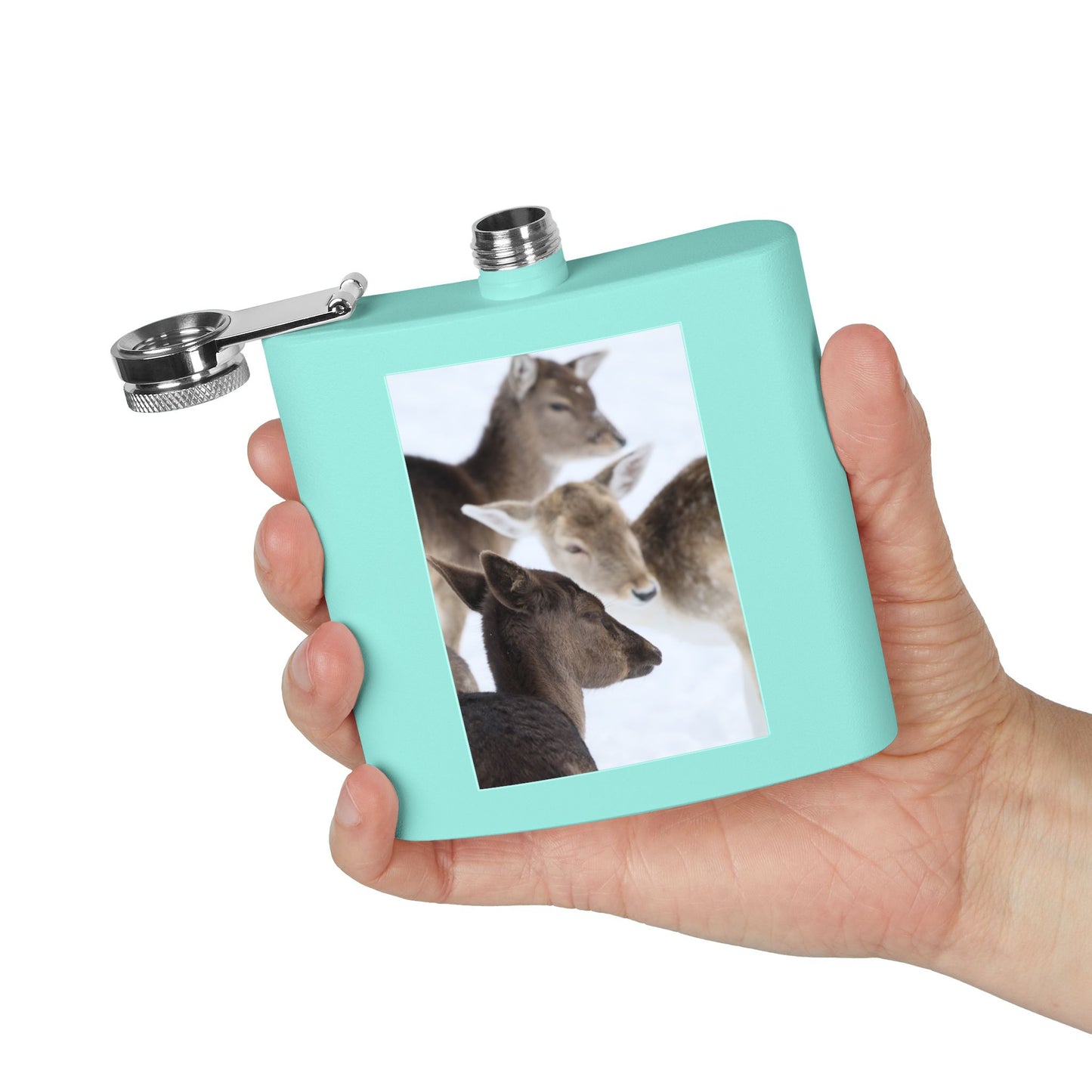 Deer Portrait 6oz Stainless Steel Flask