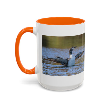 Loons in Flight Accent Coffee Mug — Wildlife Bird Photography Drinkware
