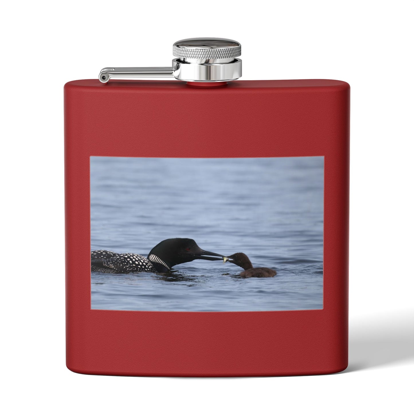 Loon Family 6oz Stainless Steel Flask – Wildlife Nature Gift