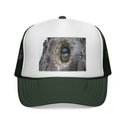Bluebird Nest Trucker Cap – Cute Bird in Tree Hole Photo Hat