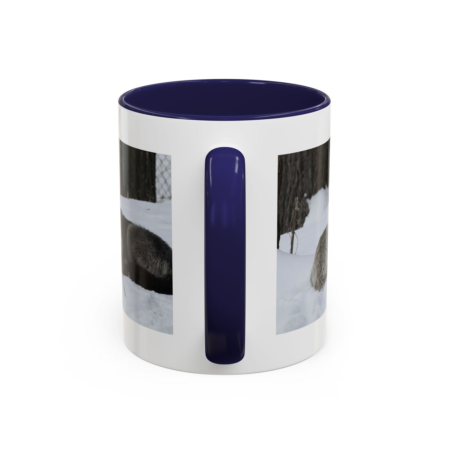 Wolf Pair Accent Coffee Mug – Winter Wildlife Photo Mug (11/15 oz)