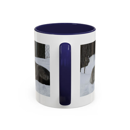 Wolf Pair Accent Coffee Mug – Winter Wildlife Photo Mug (11/15 oz)