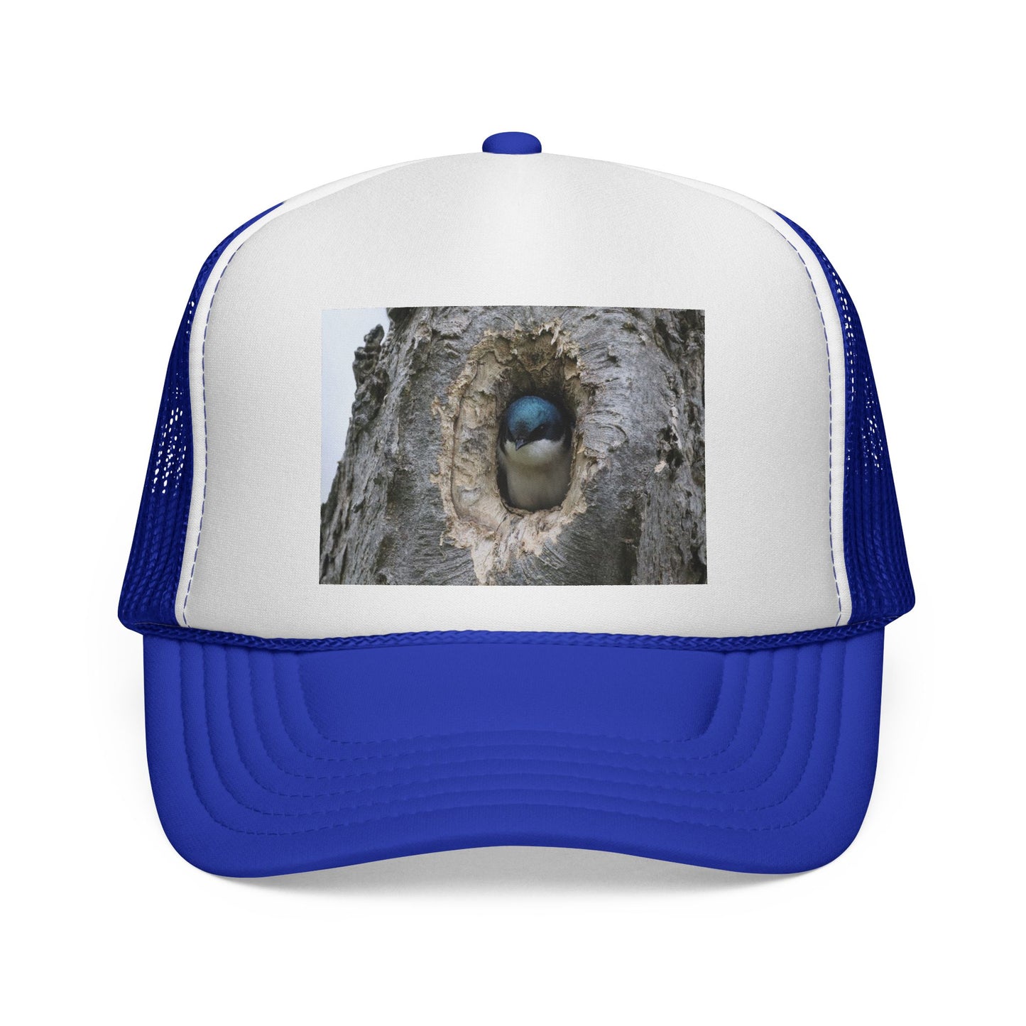 Bluebird Nest Trucker Cap – Cute Bird in Tree Hole Photo Hat
