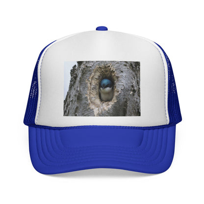 Bluebird Nest Trucker Cap – Cute Bird in Tree Hole Photo Hat