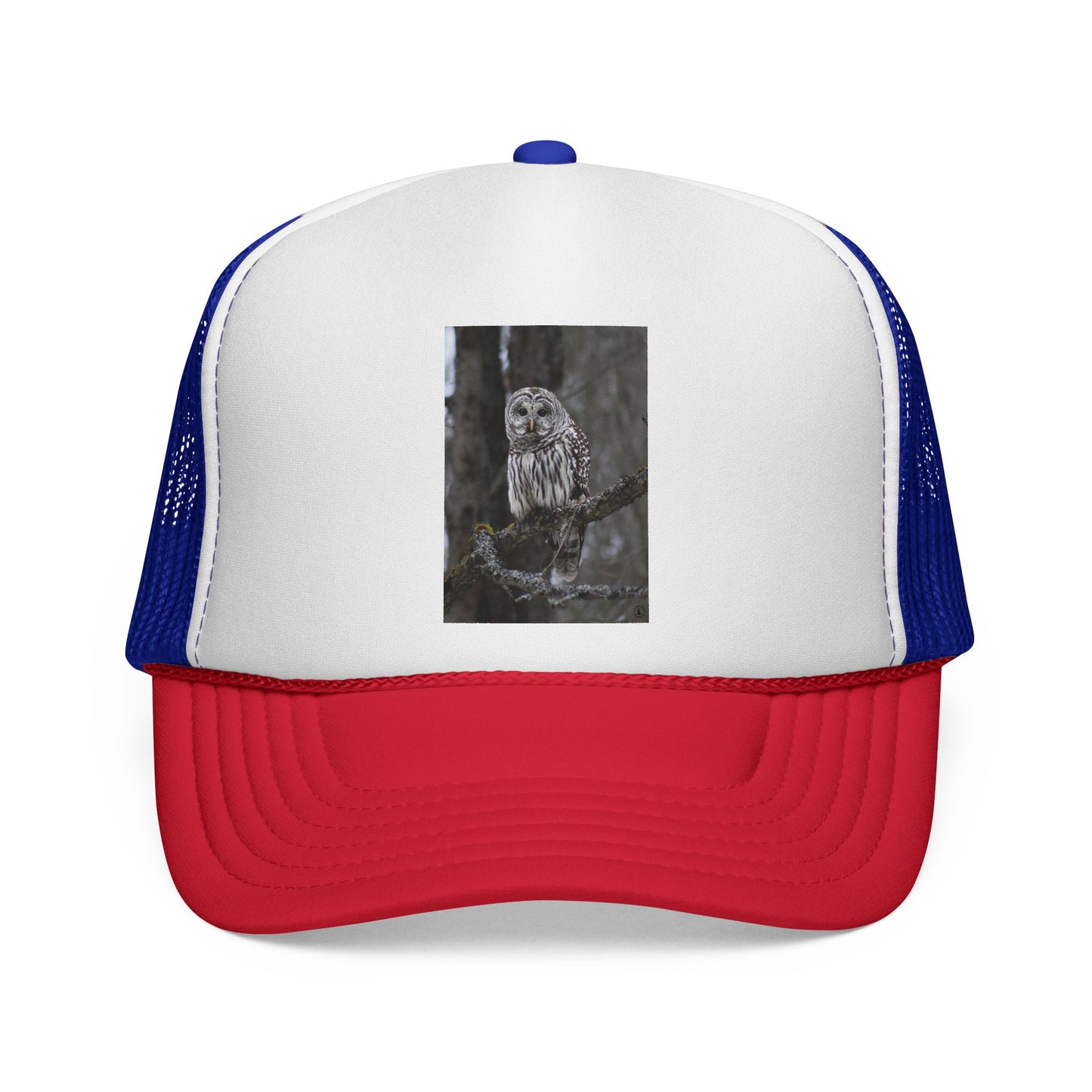 Owl Photo Trucker Cap — Rustic Forest Wildlife Hat