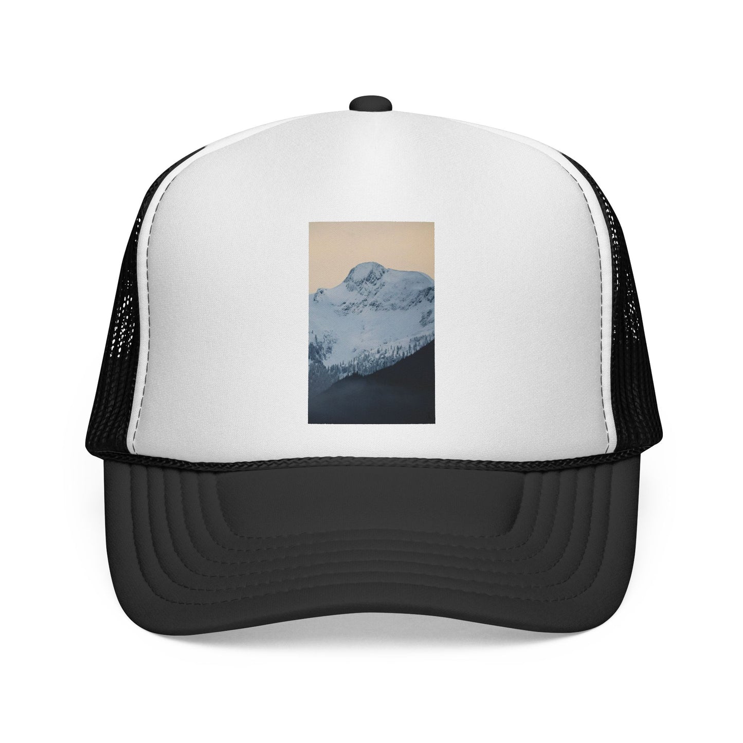 Mountain Sunrise Trucker Cap — Vintage Snow Peak Patch Hat