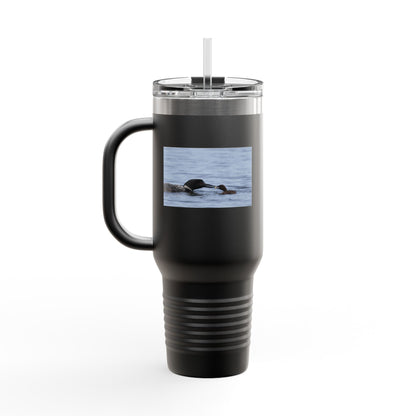 40oz Insulated Travel Mug with Sea Otter Photo – Large Stainless Tumbler for Commuting & Outdoor Adventures