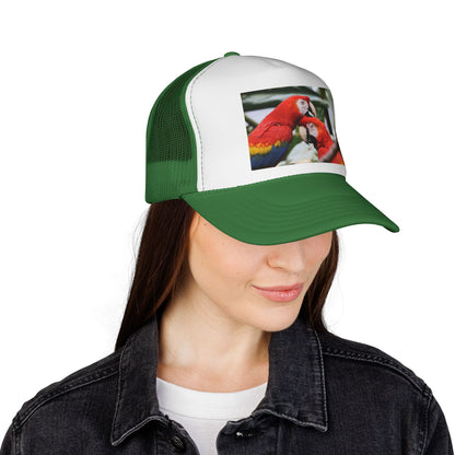 Parrot Love Trucker Cap — Tropical Scarlet Macaw Mesh Hat