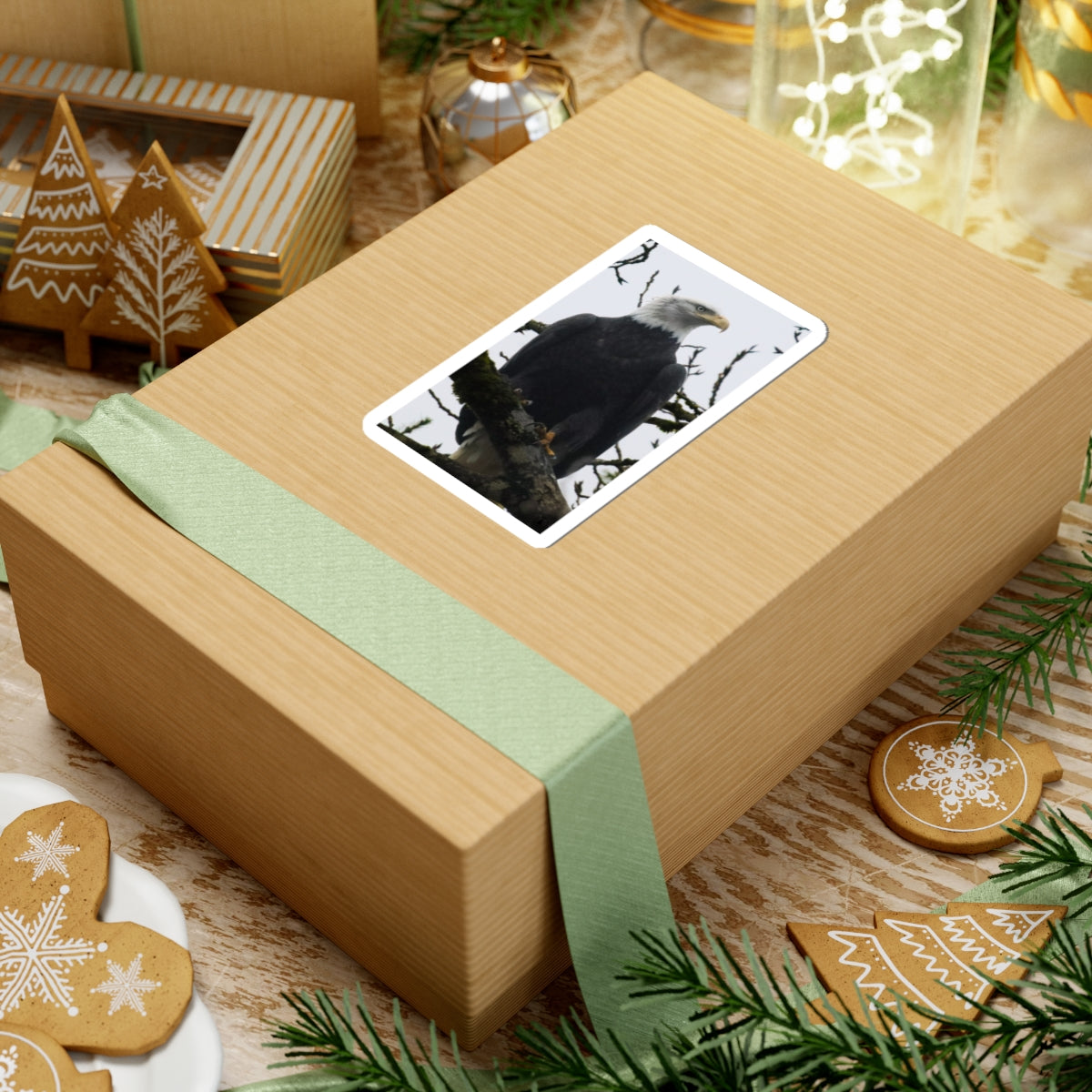 Bald Eagle Photo Kiss-Cut Sticker — Patriotic Wildlife Laptop Decal