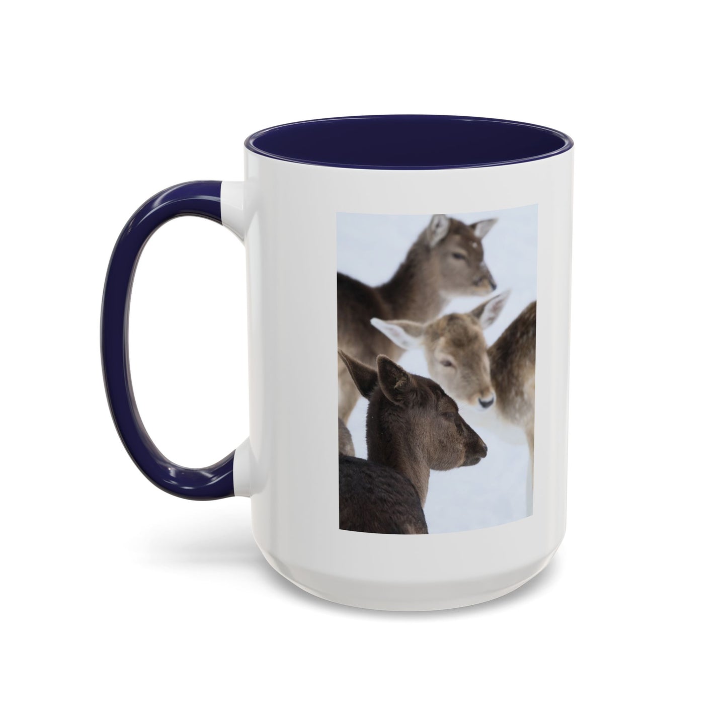 Deer Herd Accent Coffee Mug — Wildlife Photo Ceramic Mug (11/15oz)