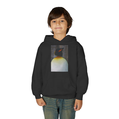 Penguin Art Youth Hoodie — Minimalist Royal Penguin Illustration Sweatshirt