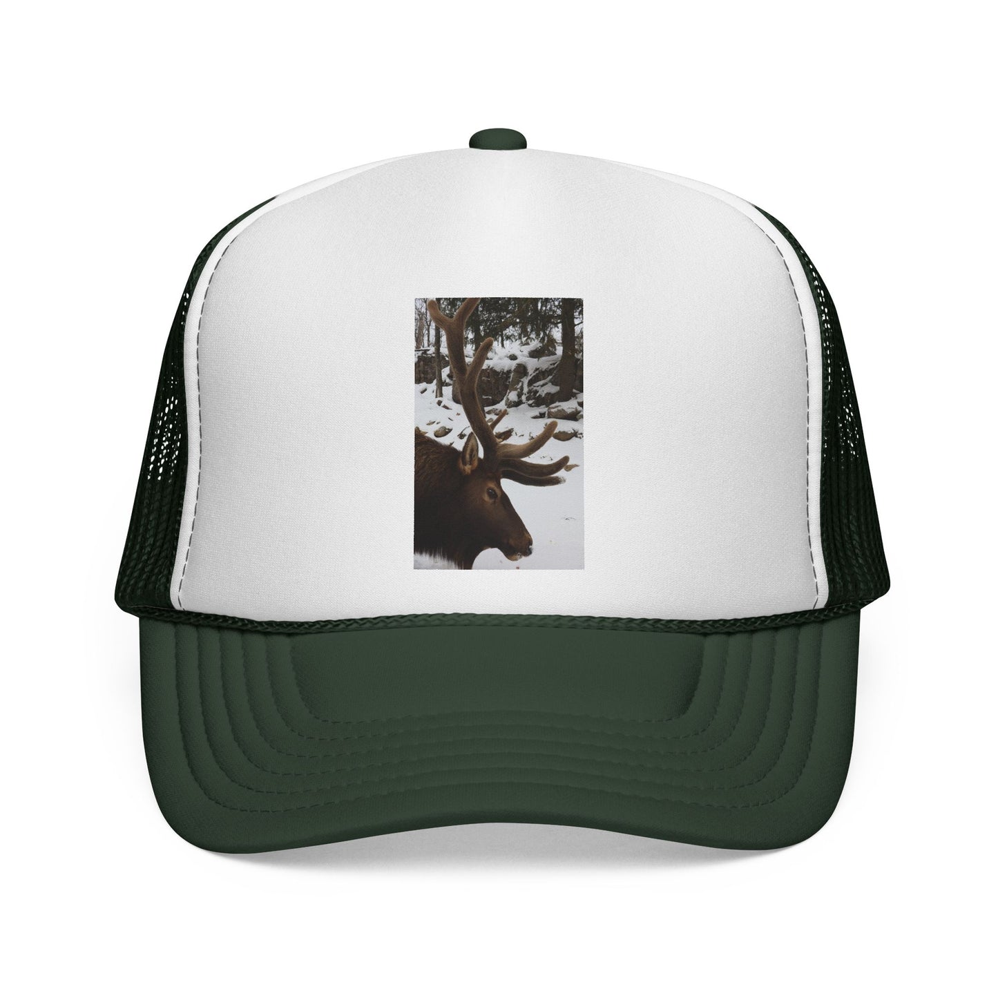 Moose Photo Trucker Cap – Rustic Outdoor Hunting Hat