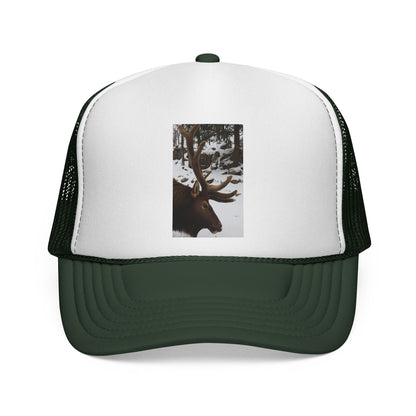 Moose Photo Trucker Cap – Rustic Outdoor Hunting Hat
