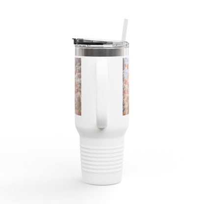 40oz Insulated Travel Mug with Frosted Branch Photo – Large Stainless Steel Tumbler
