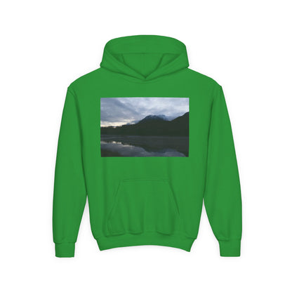 Youth Hoodie with Serene Mountain Lake Photo - Cozy Outdoor Nature Pullover