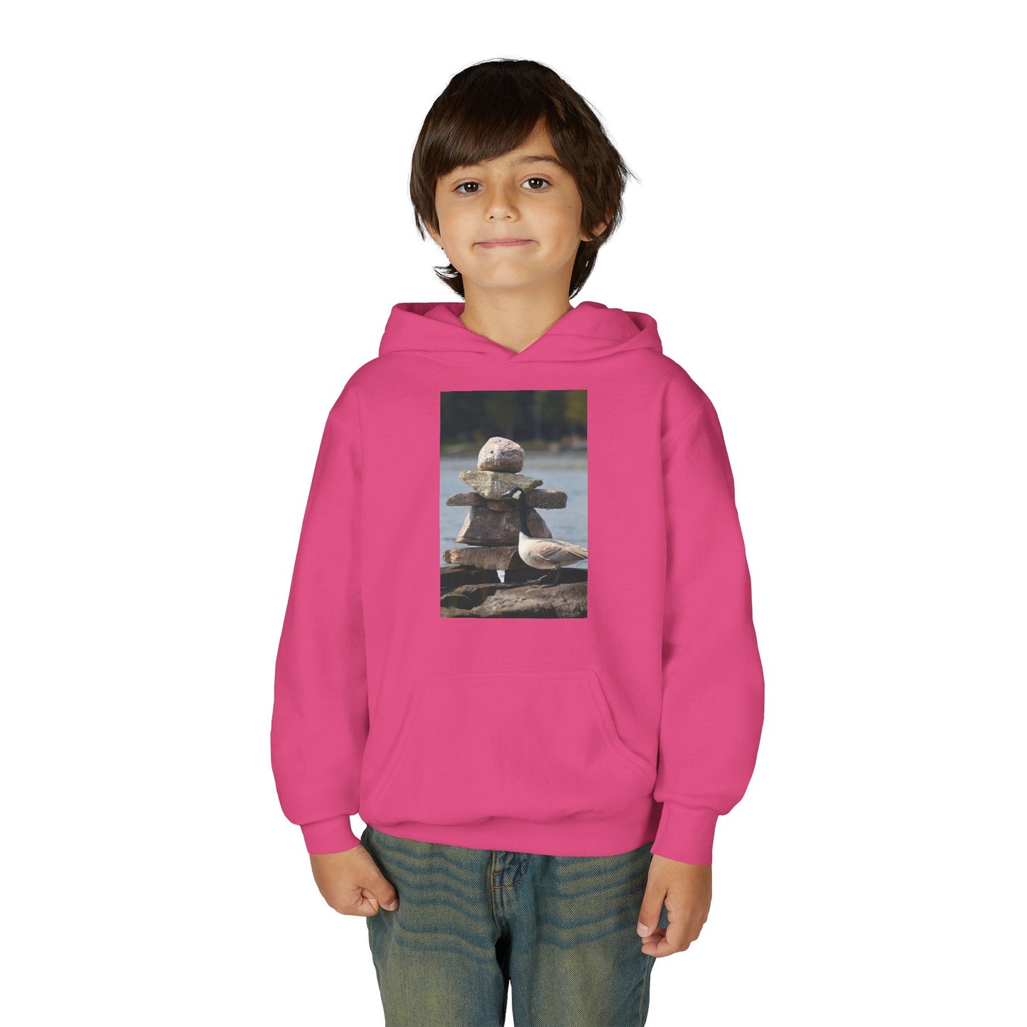 Youth Hoodie with Cute Duck Plush Photo — Kids' Cozy Animal Pullover