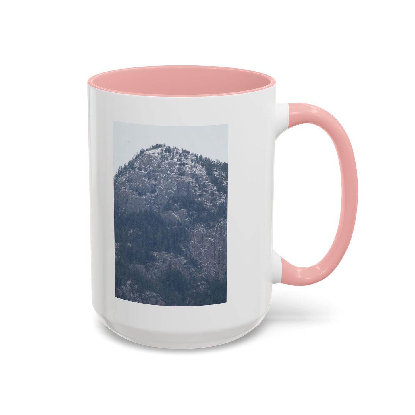 Mountain Peak Accent Coffee Mug – Snowy Forest Photo 11oz/15oz