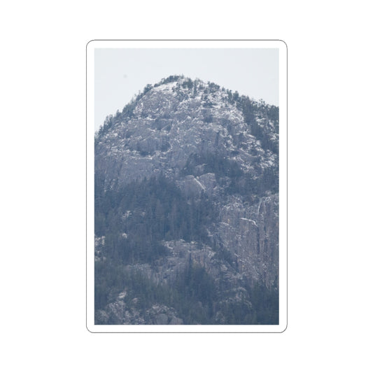 Snowy Mountain Photo Kiss-Cut Sticker — Winter Landscape Laptop Decal