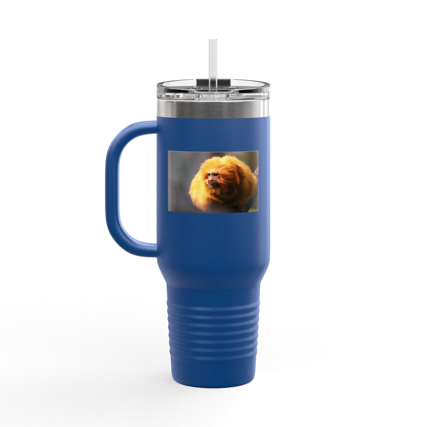 40oz Insulated Travel Mug with Cute Golden Pomeranian Photo