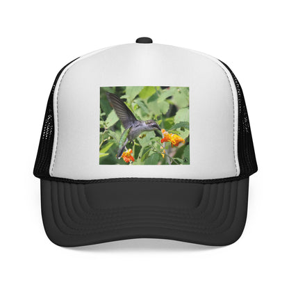 Hummingbird Photo Trucker Cap — Nature Wildlife Mesh Hat