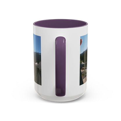Bridge Trail Scenic Coffee Mug — Mountain Suspension Bridge Photo Accent Mug