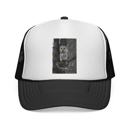 Owl Photo Trucker Cap — Rustic Forest Wildlife Hat