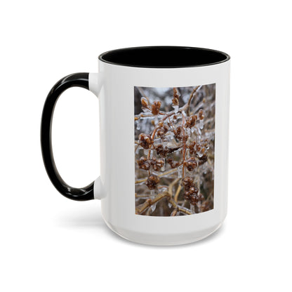 Ice-Coated Berries Accent Coffee Mug (11/15 oz) — Winter Nature Photo