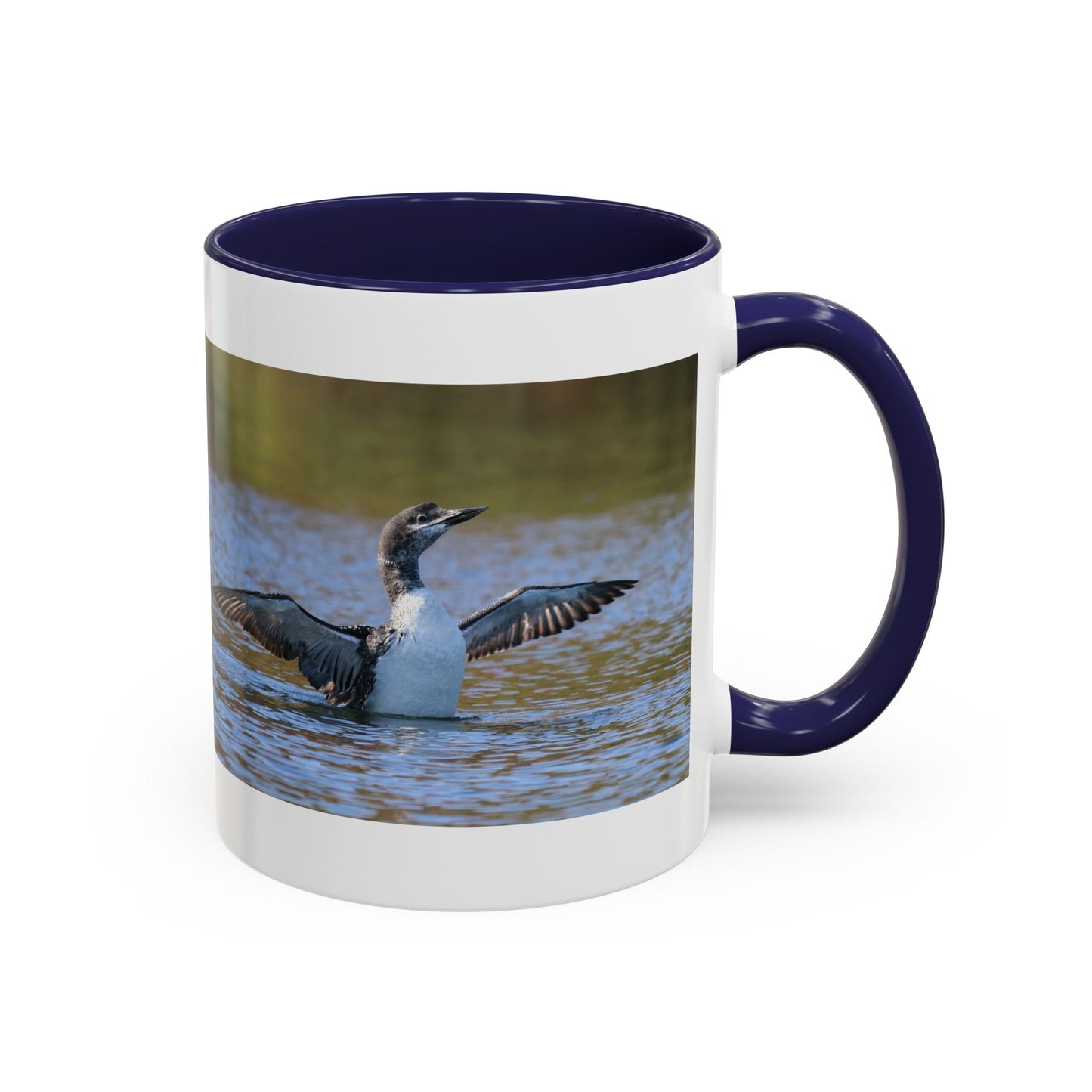 Loons in Flight Accent Coffee Mug — Wildlife Bird Photography Drinkware