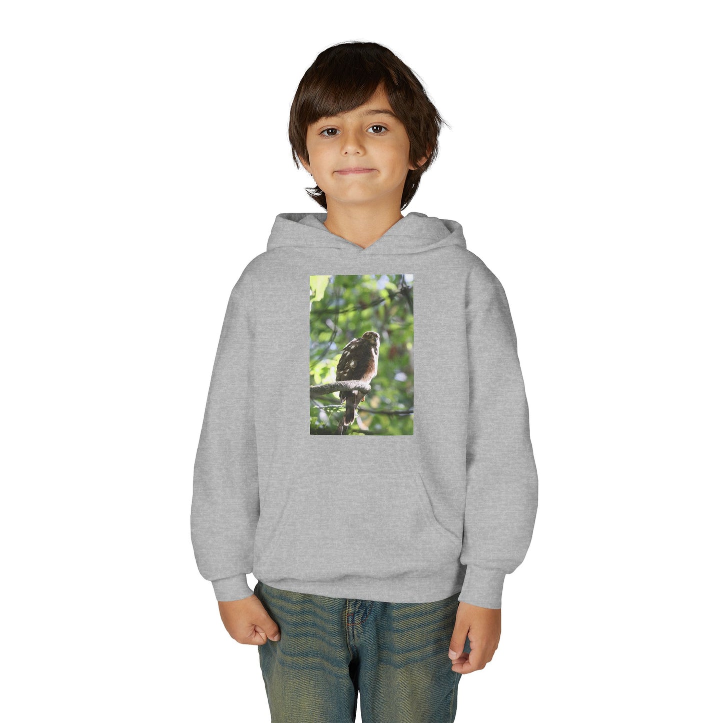 Youth Hoodie — Woodland Sparrow Photo Pullover