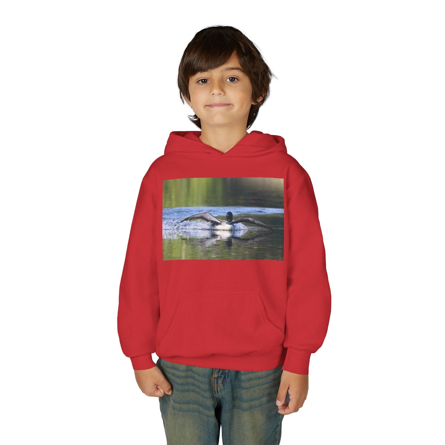 Youth Hoodie with Swimming Otter Photo – Cute Wildlife Kids Sweatshirt