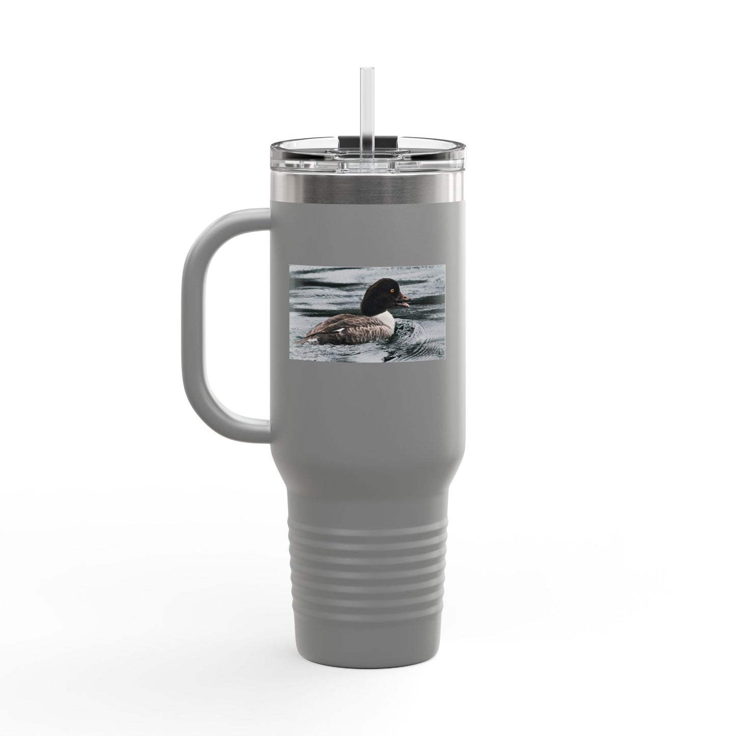 40oz Insulated Travel Mug with Duck Photo – Thermal Tumbler for Birdwatchers & Outdoor Lovers