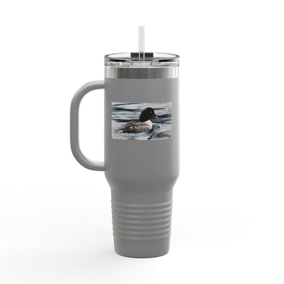 40oz Insulated Travel Mug with Duck Photo – Thermal Tumbler for Birdwatchers & Outdoor Lovers