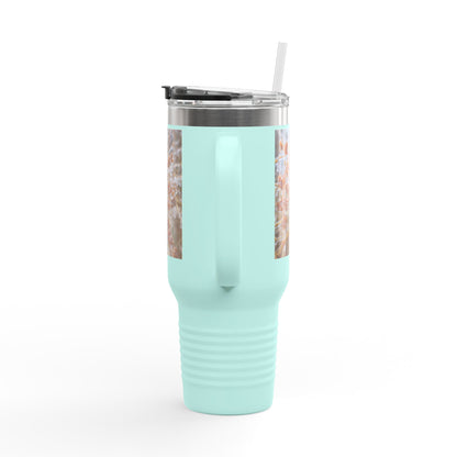 40oz Insulated Travel Mug with Frosted Branch Photo – Large Stainless Steel Tumbler