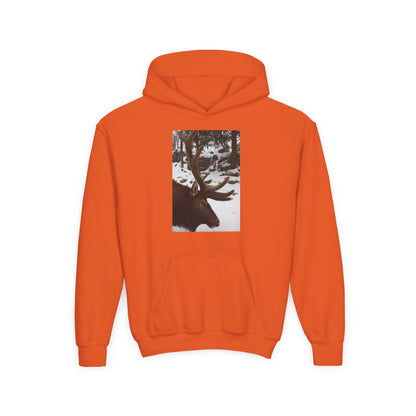 Moose Portrait Hoodie | Youth Hooded Sweatshirt