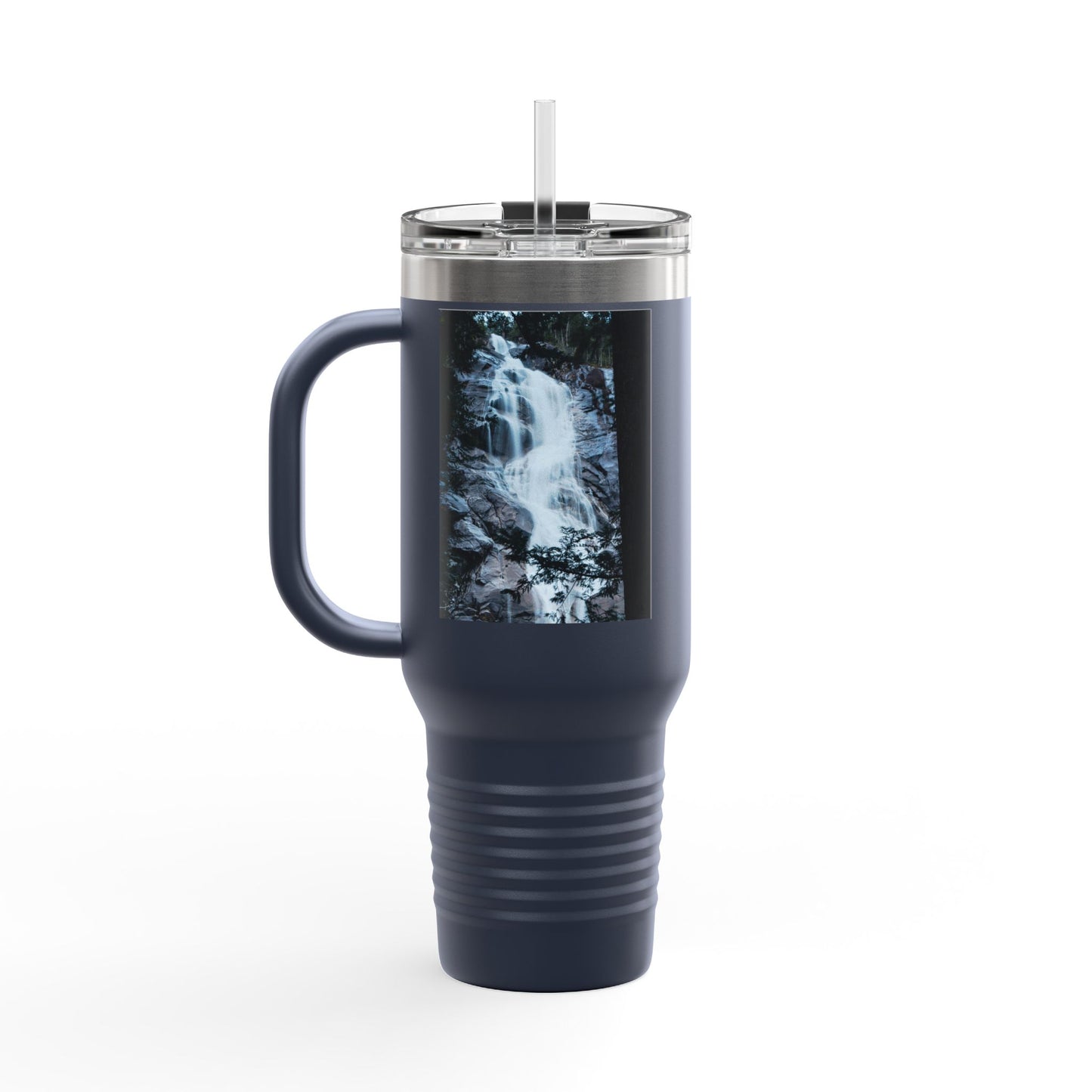 40oz Insulated Travel Mug with Waterfall Photo