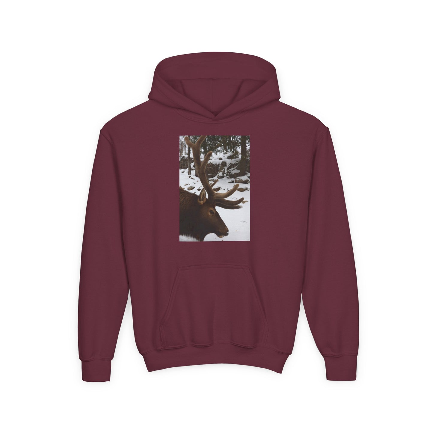 Moose Portrait Hoodie | Youth Hooded Sweatshirt