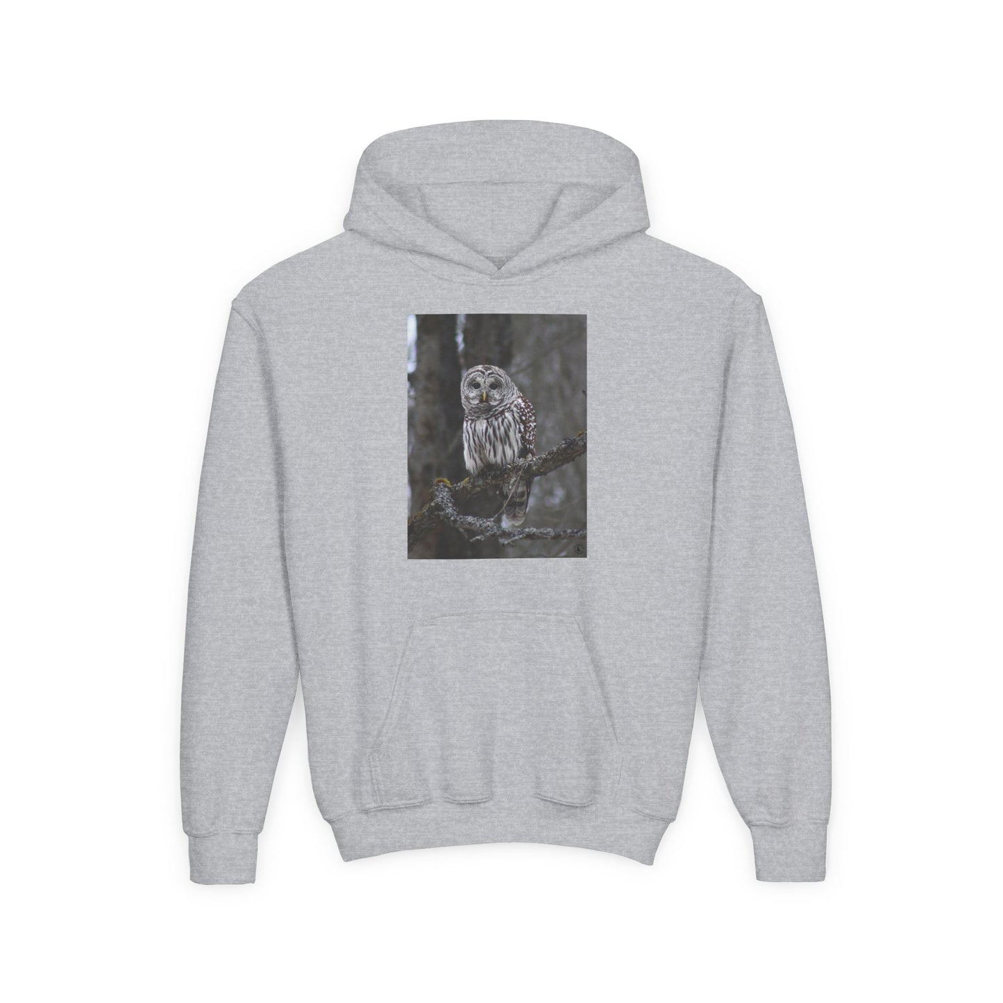 Owl Portrait Youth Hoodie — Realistic Forest Owl Graphic