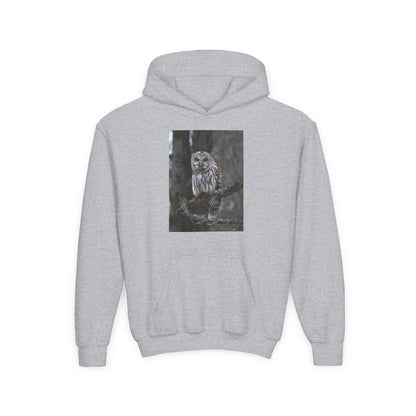 Owl Portrait Youth Hoodie — Realistic Forest Owl Graphic