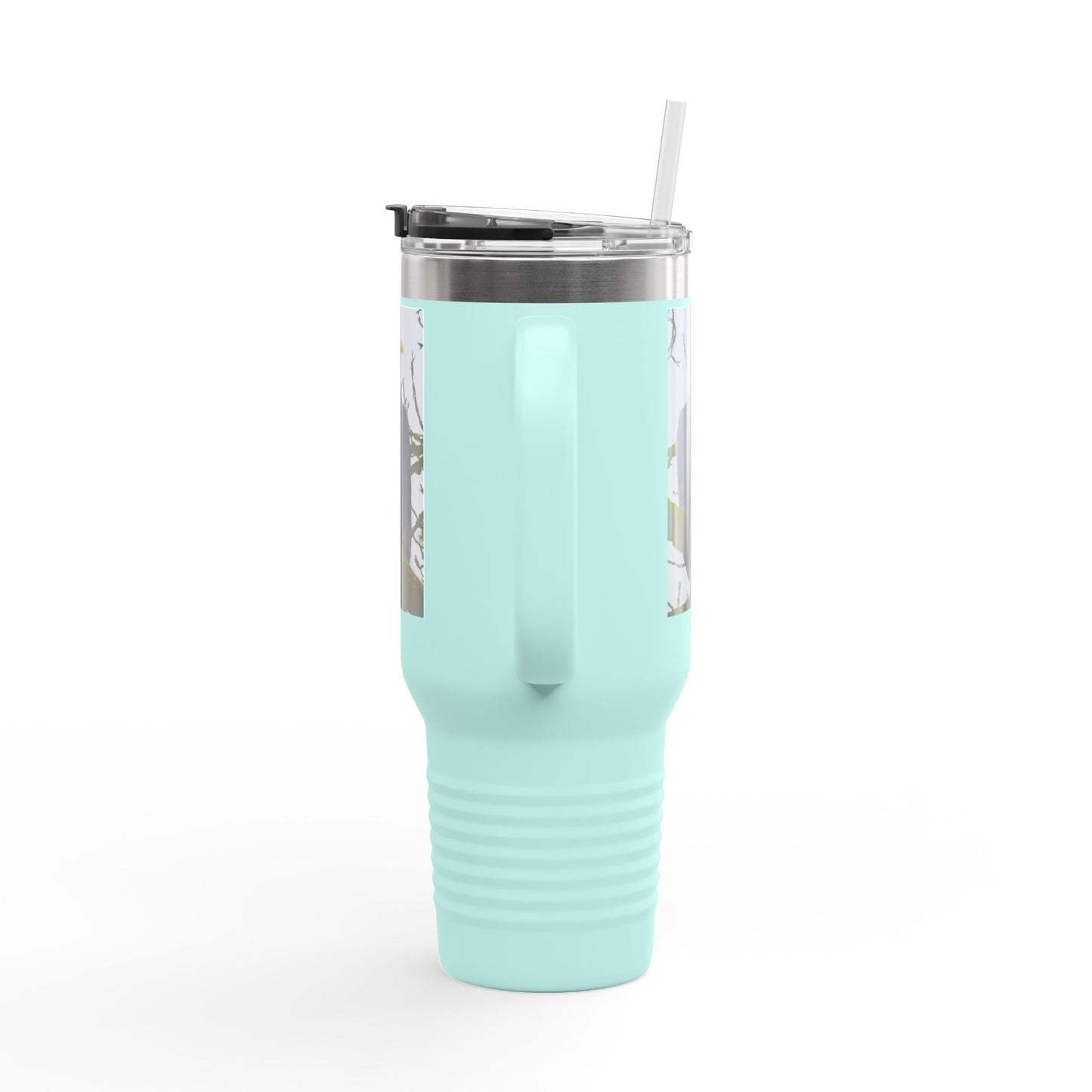 40oz Insulated Travel Mug with Bald Eagle Photo — Outdoor, Patriotic Wildlife Tumbler
