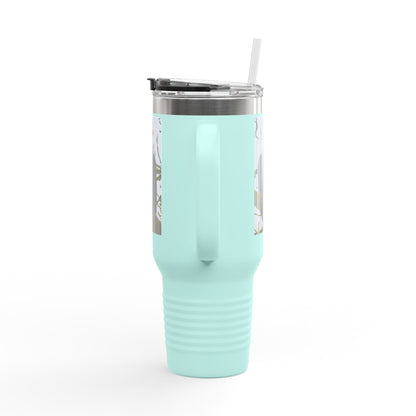 40oz Insulated Travel Mug with Bald Eagle Photo — Outdoor, Patriotic Wildlife Tumbler